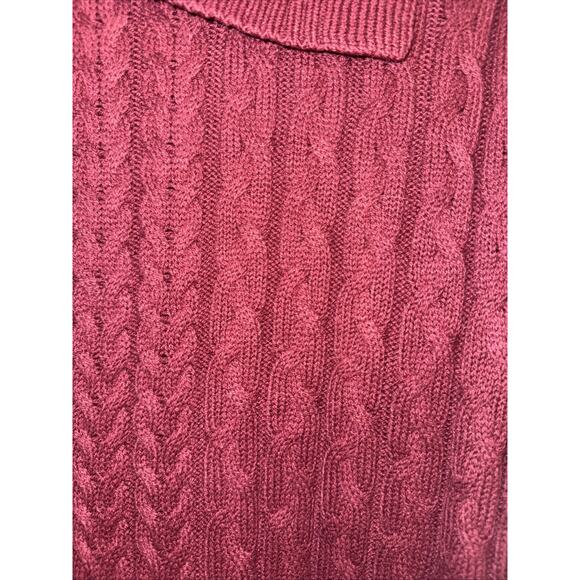 ND-New Directions Ladies Ruby Red Sweater Size Medium Pullover Cable Knit | Boho - Picture 2 of 4